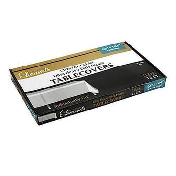 Kingzak Plastic Precut Table Covers - 66 x 144  Clear  Pack of 12