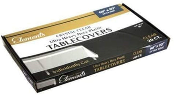 Kingzak Plastic Precut Table Covers - 66 x 90  Clear  Pack of 20