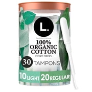 L. Organic Cotton Tampons Light/Regular Absorbency, 30 Count