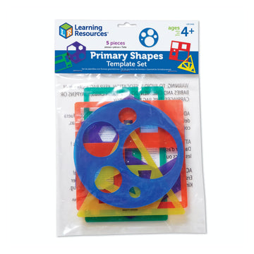 Learning Resources Primary Shapes Template Set, Geometric Shapes, Tracing Helper, Ages 4+