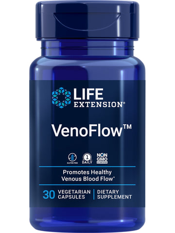 Life Extension VenoFlow - French Maritime Pine Bark and Soy Natto Extract Supplement for Healthy Blood Flow Circulation and Vascular Health  Gluten-Free, Non-GMO, Vegetarian, 1-Daily  30 Capsules