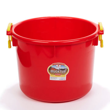 Little Giant 40 Quart Durable Plastic Utility Muck Tub with Handles, Red