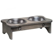 Loving Pets 842982076907 1 qt. Black Label Wooden Modern Raised Diner