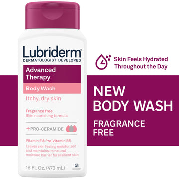 Lubriderm Advanced Therapy Unscented Body Wash, Vitamin E, 16 fl. oz