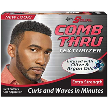 Lusters S-Curl Kit 1 Application, Exstra Strengh, Comb Thru Texturizer with Olive Oil & Argan Oil, 4 oz
