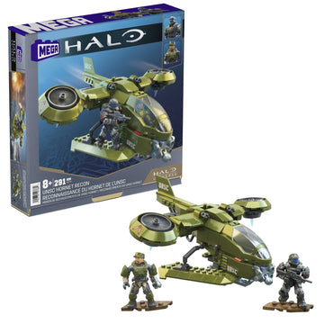 MEGA Halo UNSC Hornet Recon Building Kit with 2 Micro Action Figures (291 Pieces)