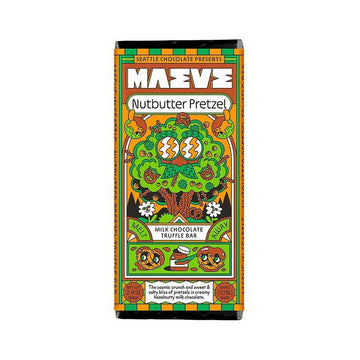 Maeve by Seattle Chocolate Nutbutter Pretzel Milk Chocolate Truffle Bar 2.4 oz.