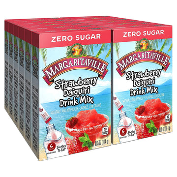 Margaritaville Singles To Go Water Drink Mix - Strawberry Daiquiri Flavored, Non-Alcoholic Powder Sticks (12 Boxes with 6 Packets Each - 72 Total Servings)