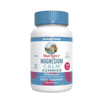 MaryRuth Organics Adult Magnesium Calm Gummies for Bone and Joint Health, Mineral Supplements, Hibiscus, 30 Count