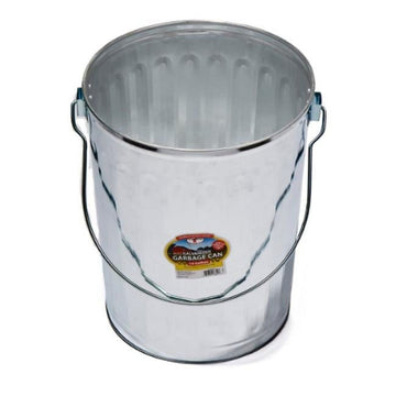 Miller Manufacturing Company 10 Gallon Heavy Duty Outdoor Metal Trash Can with Handle, Silver