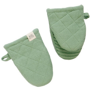 Mineral Green Monaco Quilted Silicone Mini Mitt 8" x 5.5"