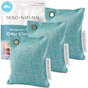 Moso Natural Fridge Deodorizer Odor Eliminator, Bamboo Charcoal Refrigerator & Freezer Air Purifying Bag, More Powerful than Baking Soda Fridge Odor Absorber (3 Pack)