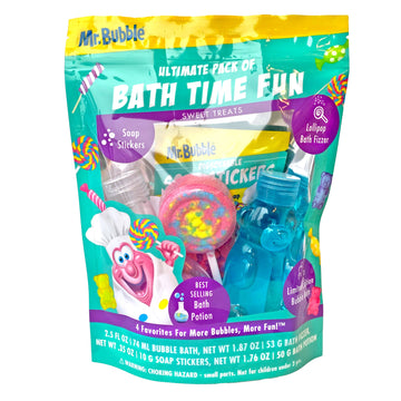 Mr. Bubble Ultimate Bath Time Fun Pack, 4 Scent Favorites, Sensory & (STEM) Toys, Gift Set