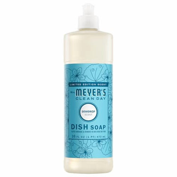 Mrs. MEYER'S CLEAN DAY Liquid Dish Soap, Biodegradable Formula, Dewdrop, 16 Fl Oz