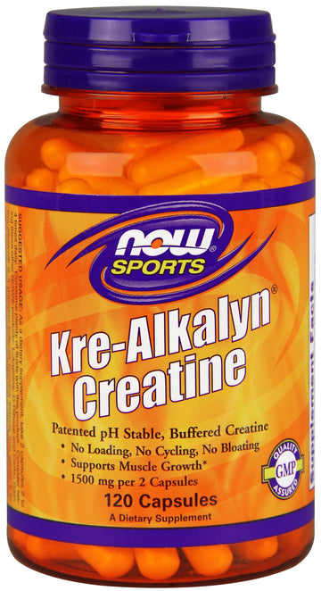 NOW Sports Kre-Alkalyn Creatine Capsules, 120 Ct