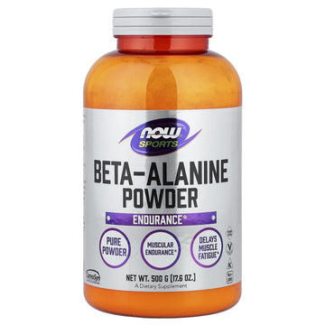 NOW Sports Nutrition, Beta-Alanine Pure Powder 2,000 mg, Muscular Endurance*, 500 Grams