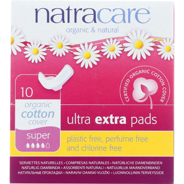 Natracare Natural Organic Ultra Extra Pads, Super, 10 Ct