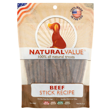 Natural Value Soft Chew Healthy Dog Treats - Beef Sticks. 14 oz
