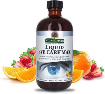 Natures Answer Liquid Eye Care Max, Visual Function & Eye Health Support, Great Tasting Orange Strawberry, 8 fl oz