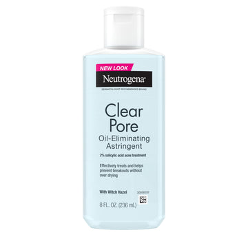 Neutrogena Clear Pore Oil-Eliminating Acne Treatment Astringent, Toner for Face, 8 fl oz