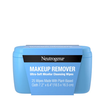Neutrogena Makeup Remover Wipes & Face Cleansing Towelettes, Plastic Case, 25 Count Face Wipes