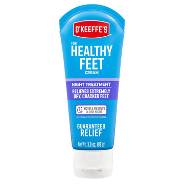 O'Keeffe's Healthy Feet Night Treatment Moisturizing Foot Cream for Dry Skin, 3 oz