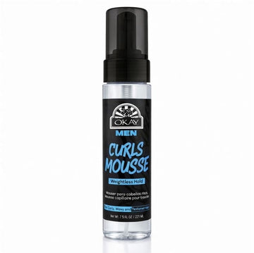 OKAY Mens Curls Mousse 7.5 oz  Curl Enhancing Hair Mousse for Men, Lightweight Hold, Frizz Control & Definition