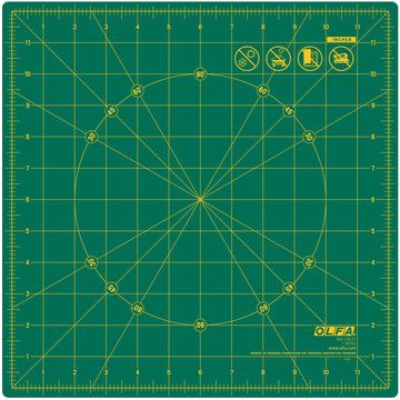 OLFA Rotating Rotary Cutting Mat 12"X12"-Green
