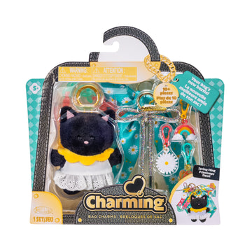 Charming Bag Charms Spring Fling Set with Plush Cat Doll & Accessories, 5+ Years
