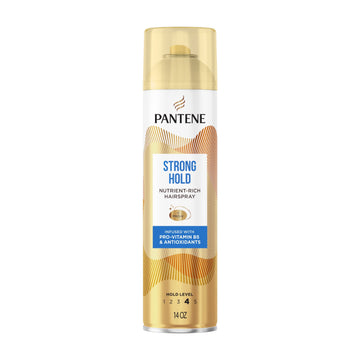 Pantene Strong Hold Hairspray, Level 4, Nutrient-Rich Formula with Pro-Vitamin B5, 14 oz