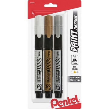 Pentel Opaque Bullet Tip Paint Markers 0.3 mm Marker Point Size - Bullet Marker Point Style - Assorted - 3 / Pack