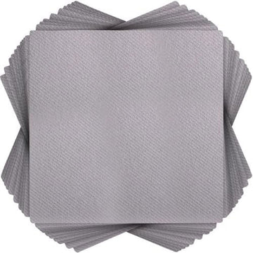 Premium Silver Quilted Cloth-Like Dinner Napkin - 1/4 Fold Pack of 30 Absorbent Paper Napkin - Perfect for Any Occasion