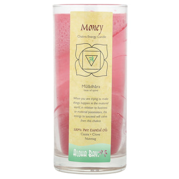 Aloha Bay Scented Chakra Jar Candle 11oz - Money, Muladhara - Yoga & Prayer Candle  Essential Oils of Cassia, Clove & Nutmeg