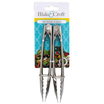 Regent Products G25934 7 in. 22G 410 Stainless Steel Food Tong with B & C Tie On Card - Pack of 2