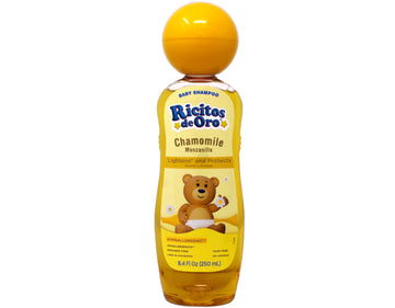 Ricitos de Oro Baby Shampoo with Chamomile, Lightens and Protects, Hypoallergenic, Paraben Free, Tear Free, 8.4 Fl Oz