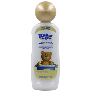 Ricitos de Oro Oatmeal & Vanilla Baby Body Wash & Shampoo for Sensitive Skin, 13.5 fl oz
