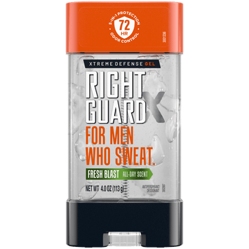 Right Guard Xtreme Defense Gel Antiperspirant & Deodorant for Working Men, Fresh Blast, 4 oz.