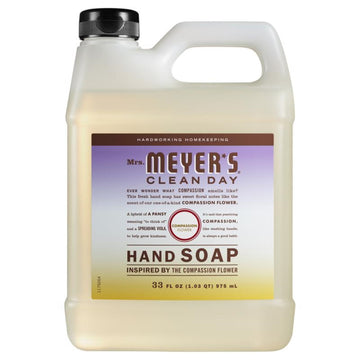 Mrs. Meyer's Clean Day Liquid Hand Soap Refill, Compassion Flower Scent, 33 Ounce Bottle