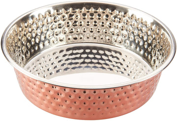 SPOT Ethical Pet Honeycomb Hammered Copper Dog Dish 3-Quart