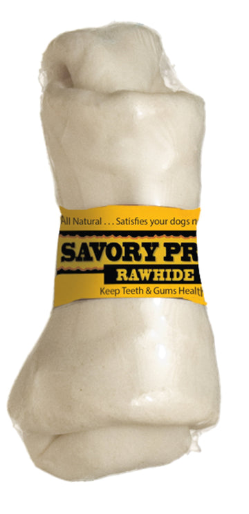 Savory Prime 4-5" Supreme Knotted Dog Bone, White