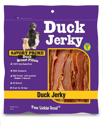 Savory Prime Natural Duck Jerky Dog Treats, 16 Oz.
