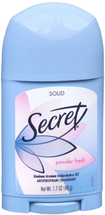Secret Solid Antiperspirant and Deodorant Shower, Powder Fresh, 1.7 oz