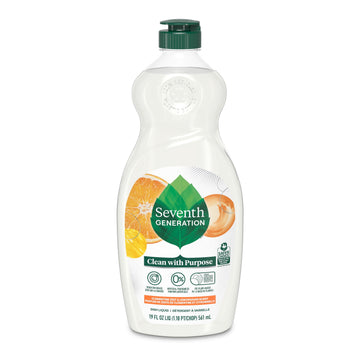 Seventh Generation Dish Liquid Soap Dishwashing Soap Clementine Zest Lemongrass Liquid Soap, 19 oz