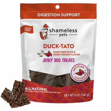 Shameless Pets Dog Treats, Duck Tato Jerky Bites, 5 oz.