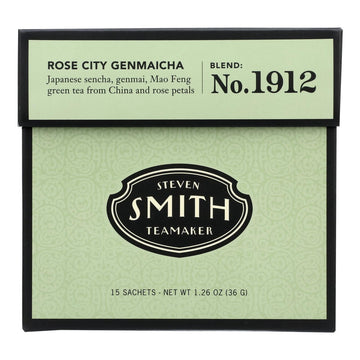 Steven Smith Teamaker 235048 Rose City Genmaicha Green Tea 15 bags