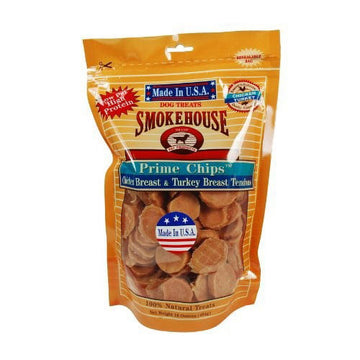 SmokeHouse Prime Chips Chicken Breast & Turkey Breast Tenders Dog Treats, 16 Oz