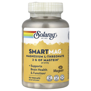 Solaray SmartMag Magnesium L-Threonate, 90 VegCaps (48 mg per VegCap)