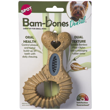 Spot Bambone Dental Drumstick Chew Toy, Chicken Flavor, 6 Inch