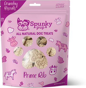 Spunky Pup Prime Rib Biscuit Treats for Dogs, 10 Ounces