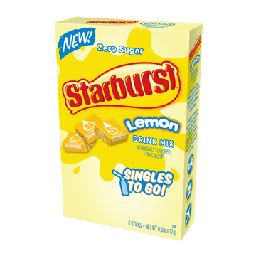 Starburst Sugar-Free On-The-Go Lemon Drink Mix, 0.6 Oz, 6 Count